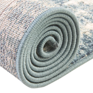 Blue 5' x 5' Isabella Round Area Rug Polypropylene & Polyester Traditional Elegant Carpet for Living Rooms, Dining, Office, Dorms for Sale at Rug Engine