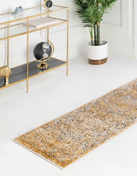 Beige 2' x 8' Isabella Runner Area Rug Polypropylene & Polyester Traditional Elegant Carpet for Living Rooms, Dining, Office, Dorms for Sale at Rug Engine
