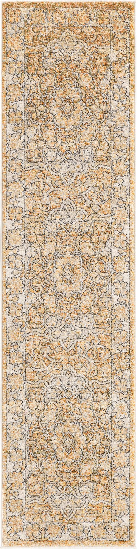 Beige 2' x 8' Isabella Runner Area Rug Polypropylene & Polyester Traditional Elegant Carpet for Living Rooms, Dining, Office, Dorms for Sale at Rug Engine