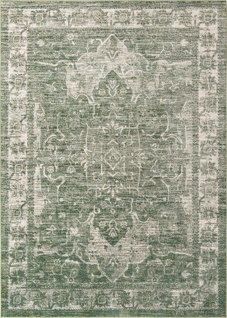 Green 10' x 14' 1 Isabella Rectangle Area Rug Polypropylene & Polyester Traditional Elegant Carpet for Living Rooms, Dining, Office, Dorms for Sale at Rug Engine
