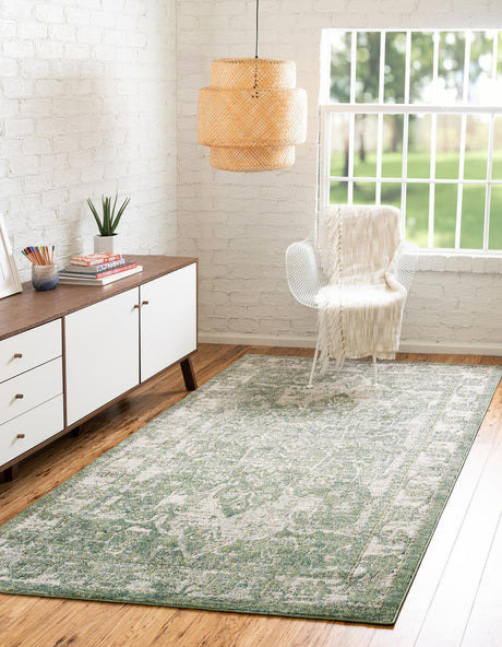 Green 10' x 14' 1 Isabella Rectangle Area Rug Polypropylene & Polyester Traditional Elegant Carpet for Living Rooms, Dining, Office, Dorms for Sale at Rug Engine