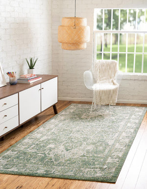 Green 2' x 3' 1 Isabella Rectangle Area Rug Polypropylene & Polyester Traditional Elegant Carpet for Living Rooms, Dining, Office, Dorms for Sale at Rug Engine