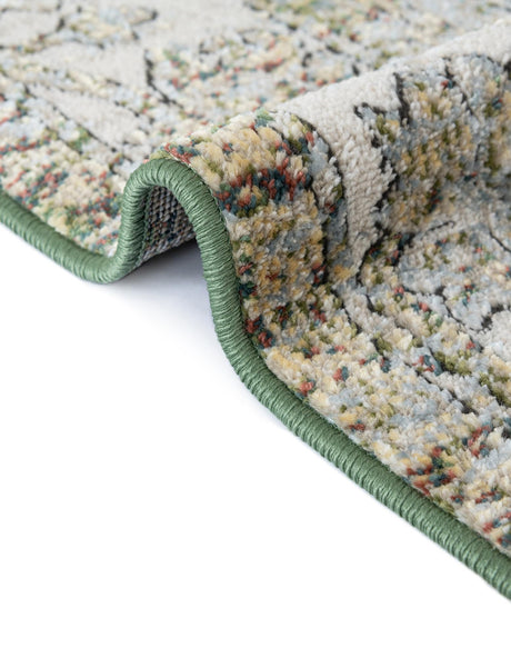 Green 10' x 10' Isabella Square Area Rug Polypropylene & Polyester Traditional Elegant Carpet for Living Rooms, Dining, Office, Dorms for Sale at Rug Engine