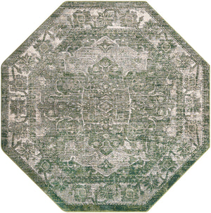 Green 7' 10 x 7' 10 Isabella Octagon Area Rug Polypropylene & Polyester Traditional Elegant Carpet for Living Rooms, Dining, Office, Dorms for Sale at Rug Engine