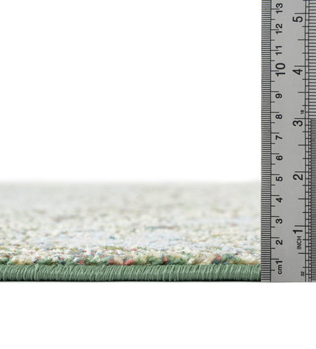 Green 2' 7 x 16' 5 Isabella Runner Area Rug Polypropylene & Polyester Traditional Elegant Carpet for Living Rooms, Dining, Office, Dorms for Sale at Rug Engine