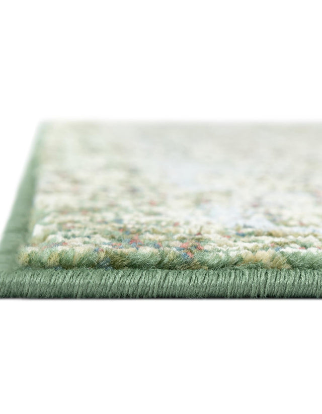Green 2' 7 x 16' 5 Isabella Runner Area Rug Polypropylene & Polyester Traditional Elegant Carpet for Living Rooms, Dining, Office, Dorms for Sale at Rug Engine