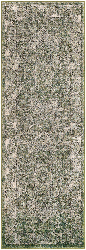 Green 2' x 6' 1 Isabella Runner Area Rug Polypropylene & Polyester Traditional Elegant Carpet for Living Rooms, Dining, Office, Dorms for Sale at Rug Engine