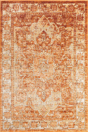 Rust Red 6' 1 x 9' Isabella Rectangle Area Rug Polypropylene & Polyester Traditional Elegant Carpet for Living Rooms, Dining, Office, Dorms for Sale at Rug Engine