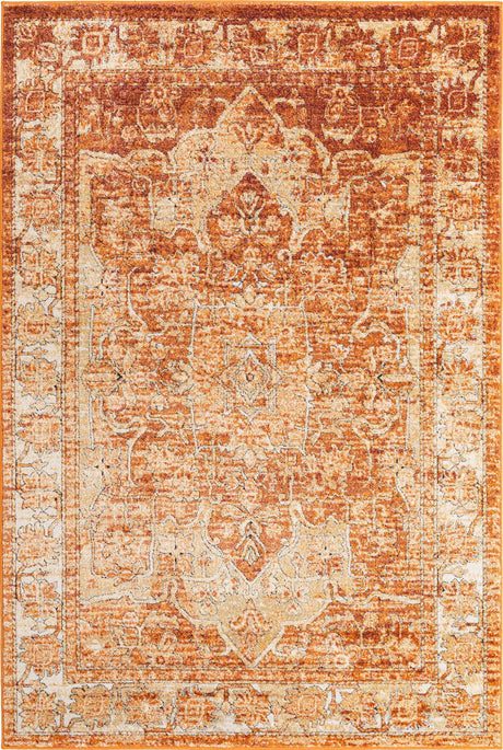 Rust Red 6' 1 x 9' Isabella Rectangle Area Rug Polypropylene & Polyester Traditional Elegant Carpet for Living Rooms, Dining, Office, Dorms for Sale at Rug Engine