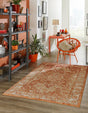 Rust Red 7' 10 x 10' Isabella Rectangle Area Rug Polypropylene & Polyester Traditional Elegant Carpet for Living Rooms, Dining, Office, Dorms for Sale at Rug Engine