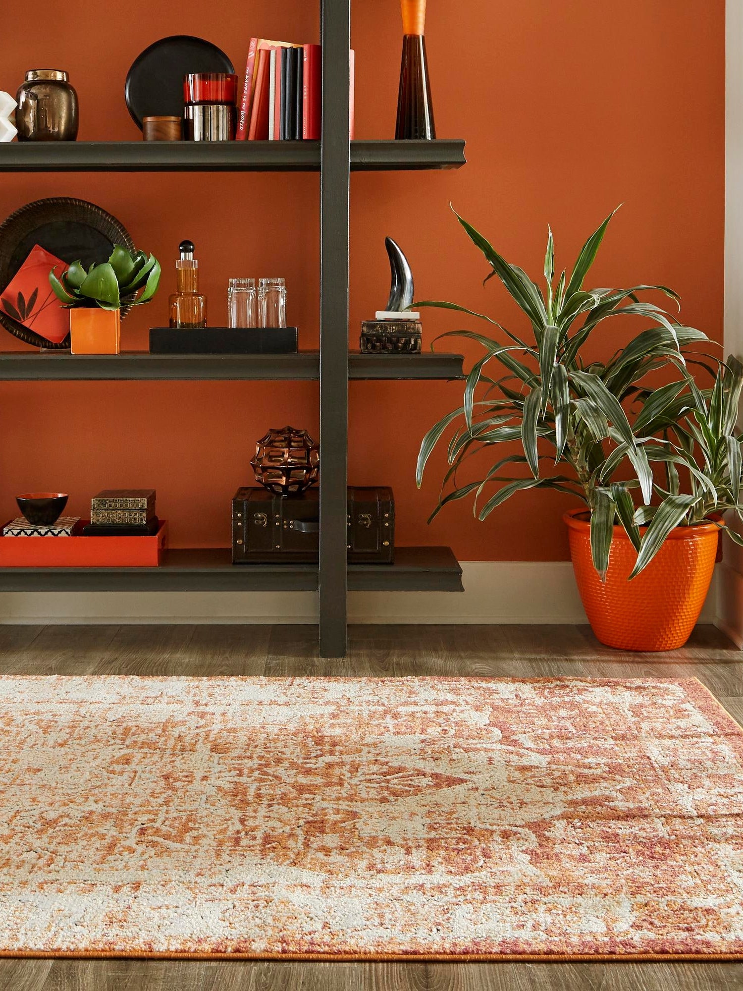 Rust Red 5' 1 x 8' Isabella Rectangle Area Rug Polypropylene & Polyester Traditional Elegant Carpet for Living Rooms, Dining, Office, Dorms for Sale at Rug Engine