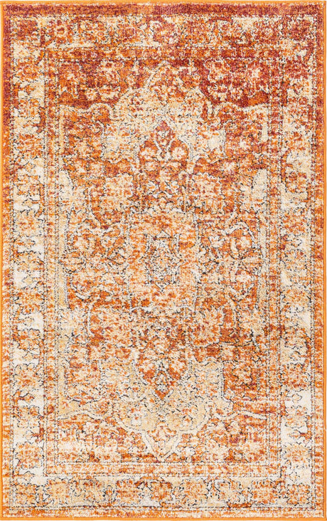 Rust Red 3' 3 x 5' 3 Isabella Rectangle Area Rug Polypropylene & Polyester Traditional Elegant Carpet for Living Rooms, Dining, Office, Dorms for Sale at Rug Engine