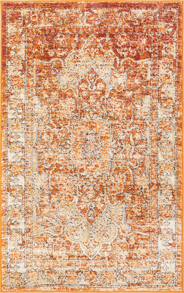 Rust Red 3' 3 x 5' 3 Isabella Rectangle Area Rug Polypropylene & Polyester Traditional Elegant Carpet for Living Rooms, Dining, Office, Dorms for Sale at Rug Engine