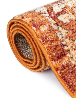 Rust Red 6' 1 x 6' 1 Isabella Round Area Rug Polypropylene & Polyester Traditional Elegant Carpet for Living Rooms, Dining, Office, Dorms for Sale at Rug Engine