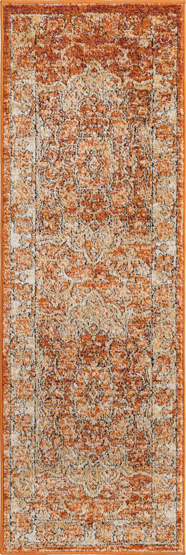 Rust Red 2' x 6' 1 Isabella Runner Area Rug Polypropylene & Polyester Traditional Elegant Carpet for Living Rooms, Dining, Office, Dorms for Sale at Rug Engine