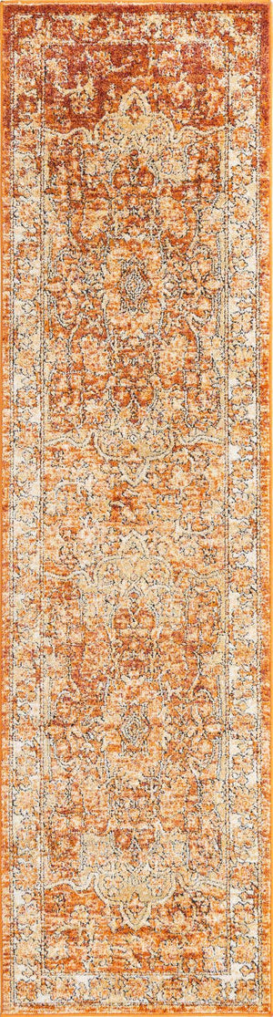 Rust Red 2' 7 x 10' Isabella Runner Area Rug Polypropylene & Polyester Traditional Elegant Carpet for Living Rooms, Dining, Office, Dorms for Sale at Rug Engine