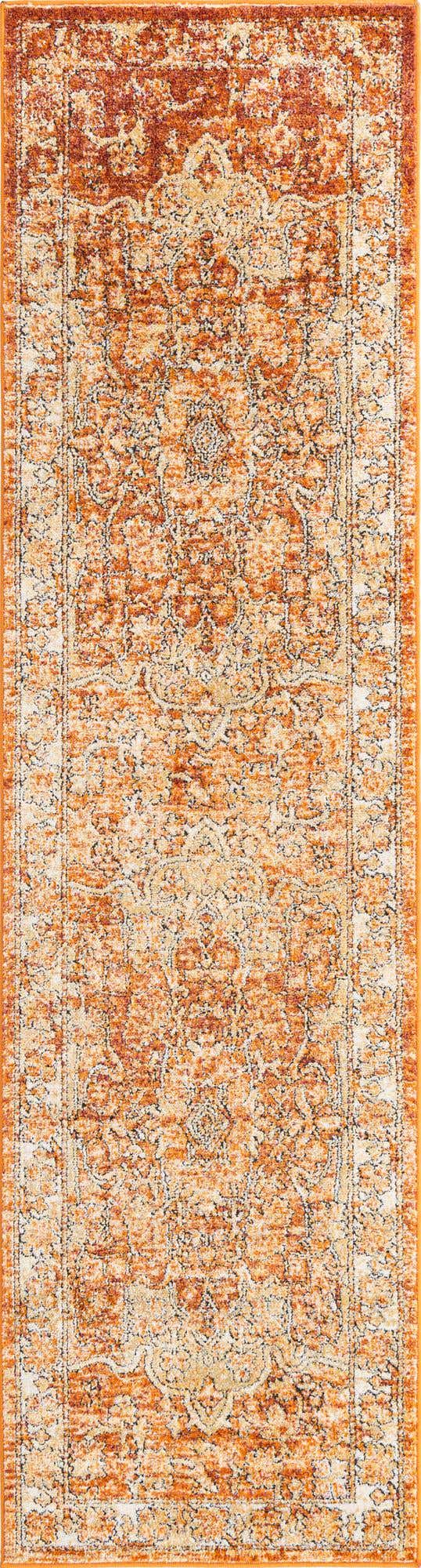 Rust Red 2' 7 x 10' Isabella Runner Area Rug Polypropylene & Polyester Traditional Elegant Carpet for Living Rooms, Dining, Office, Dorms for Sale at Rug Engine