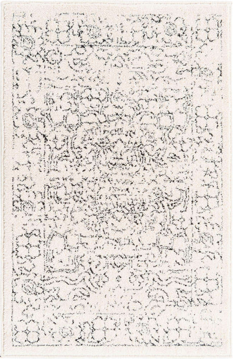 White 2' x 3' 1 Isabella Rectangle Area Rug Polypropylene & Polyester Traditional Elegant Carpet for Living Rooms, Dining, Office, Dorms for Sale at Rug Engine