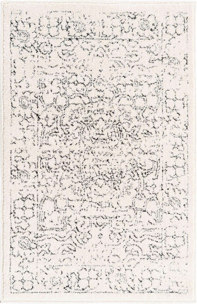 White 2' x 3' 1 Isabella Rectangle Area Rug Polypropylene & Polyester Traditional Elegant Carpet for Living Rooms, Dining, Office, Dorms for Sale at Rug Engine