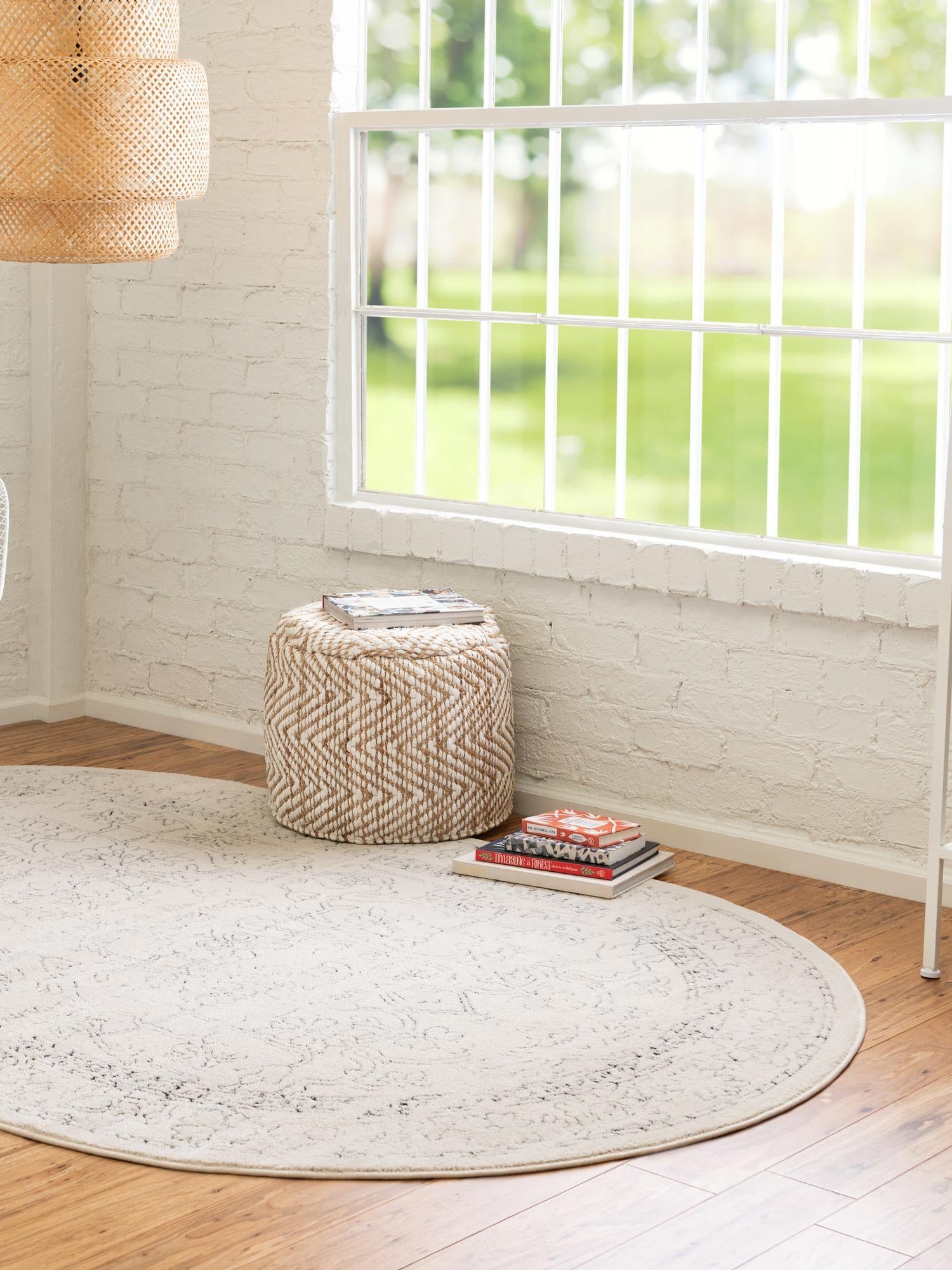 White 5' 1 x 8' Isabella Oval Area Rug Polypropylene & Polyester Traditional Elegant Carpet for Living Rooms, Dining, Office, Dorms for Sale at Rug Engine