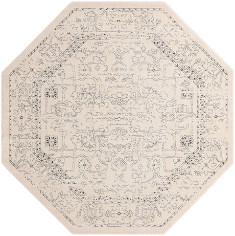 White 7' 10 x 7' 10 Isabella Octagon Area Rug Polypropylene & Polyester Traditional Elegant Carpet for Living Rooms, Dining, Office, Dorms for Sale at Rug Engine