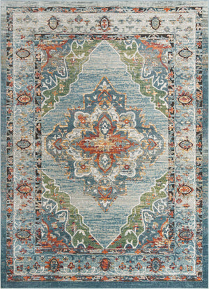 Blue 10' x 14' 1 Isabella Rectangle Area Rug Polypropylene & Polyester Traditional Elegant Carpet for Living Rooms, Dining, Office, Dorms for Sale at Rug Engine