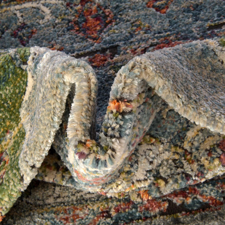 Blue 7' 10 x 7' 10 Isabella Round Area Rug Polypropylene & Polyester Traditional Elegant Carpet for Living Rooms, Dining, Office, Dorms for Sale at Rug Engine