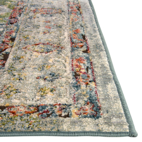 Blue 4' 1 x 4' 1 Isabella Square Area Rug Polypropylene & Polyester Traditional Elegant Carpet for Living Rooms, Dining, Office, Dorms for Sale at Rug Engine