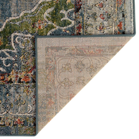 Blue 7' 10 x 7' 10 Isabella Square Area Rug Polypropylene & Polyester Traditional Elegant Carpet for Living Rooms, Dining, Office, Dorms for Sale at Rug Engine