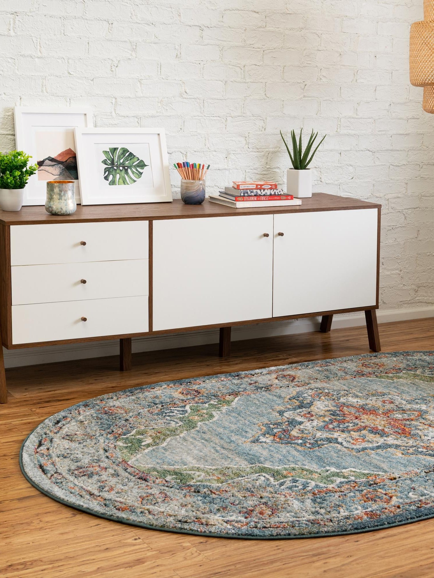 Blue 4' 1 x 6' 1 Isabella Oval Area Rug Polypropylene & Polyester Traditional Elegant Carpet for Living Rooms, Dining, Office, Dorms for Sale at Rug Engine
