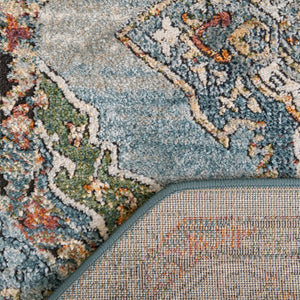 Blue 5' 1 x 5' 1 Isabella Octagon Area Rug Polypropylene & Polyester Traditional Elegant Carpet for Living Rooms, Dining, Office, Dorms for Sale at Rug Engine