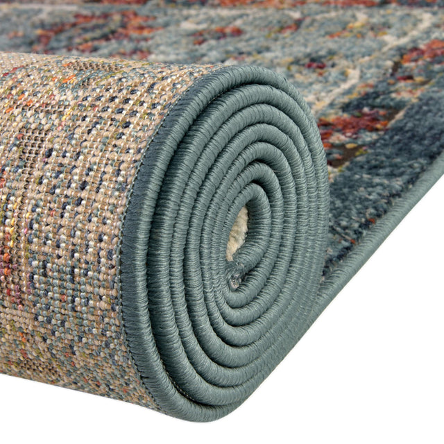 Blue 5' 1 x 5' 1 Isabella Octagon Area Rug Polypropylene & Polyester Traditional Elegant Carpet for Living Rooms, Dining, Office, Dorms for Sale at Rug Engine