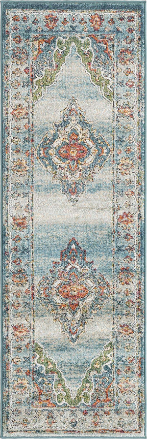 Blue 2' x 6' 1 Isabella Runner Area Rug Polypropylene & Polyester Traditional Elegant Carpet for Living Rooms, Dining, Office, Dorms for Sale at Rug Engine