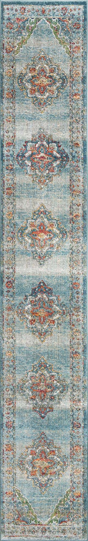 Blue 2' 7 x 16' 5 Isabella Runner Area Rug Polypropylene & Polyester Traditional Elegant Carpet for Living Rooms, Dining, Office, Dorms for Sale at Rug Engine