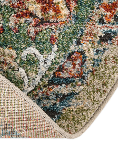 Green 10' x 10' Isabella Round Area Rug Polypropylene & Polyester Traditional Elegant Carpet for Living Rooms, Dining, Office, Dorms for Sale at Rug Engine