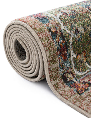 Green 6' 1 x 6' 1 Isabella Square Area Rug Polypropylene & Polyester Traditional Elegant Carpet for Living Rooms, Dining, Office, Dorms for Sale at Rug Engine
