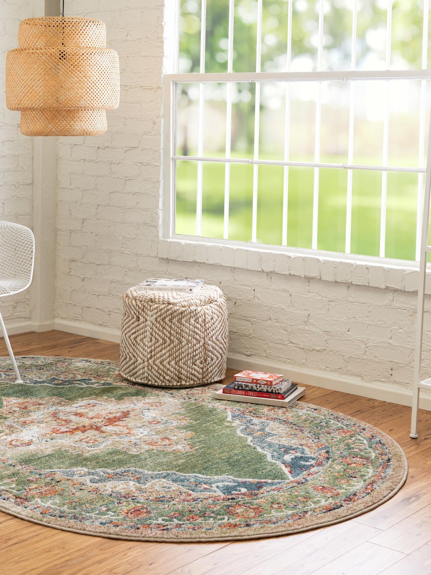 Green 7' 10 x 10' Isabella Oval Area Rug Polypropylene & Polyester Traditional Elegant Carpet for Living Rooms, Dining, Office, Dorms for Sale at Rug Engine