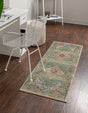 Green 2' 7 x 10' Isabella Runner Area Rug Polypropylene & Polyester Traditional Elegant Carpet for Living Rooms, Dining, Office, Dorms for Sale at Rug Engine