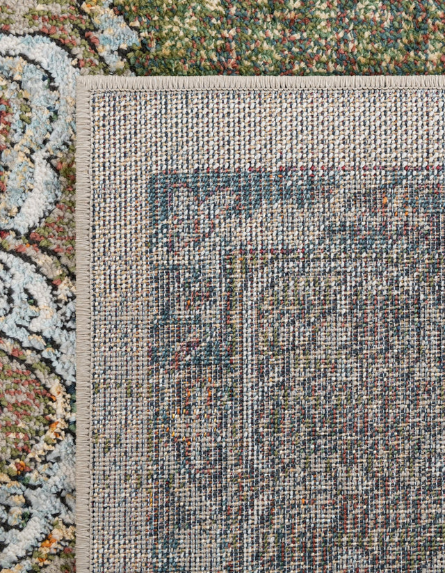 Green 2' 7 x 10' Isabella Runner Area Rug Polypropylene & Polyester Traditional Elegant Carpet for Living Rooms, Dining, Office, Dorms for Sale at Rug Engine