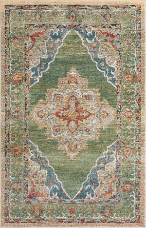 Green 1' 4 x 1' 4 Isabella Sample Area Rug Polypropylene & Polyester Traditional Elegant Carpet for Living Rooms, Dining, Office, Dorms for Sale at Rug Engine