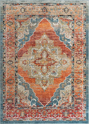 Rust Red 10' x 14' 1 Isabella Rectangle Area Rug Polypropylene & Polyester Traditional Elegant Carpet for Living Rooms, Dining, Office, Dorms for Sale at Rug Engine