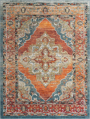 Rust Red 9' x 12' Isabella Rectangle Area Rug Polypropylene & Polyester Traditional Elegant Carpet for Living Rooms, Dining, Office, Dorms for Sale at Rug Engine