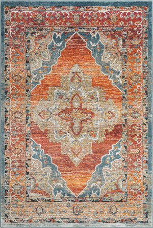Rust Red 6' 1 x 9' Isabella Rectangle Area Rug Polypropylene & Polyester Traditional Elegant Carpet for Living Rooms, Dining, Office, Dorms for Sale at Rug Engine