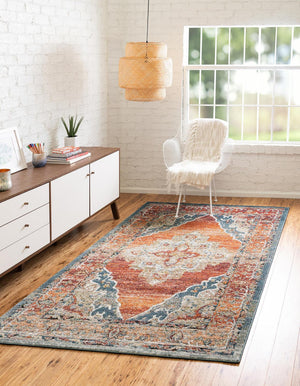 Rust Red 3' 3 x 5' 3 Isabella Rectangle Area Rug Polypropylene & Polyester Traditional Elegant Carpet for Living Rooms, Dining, Office, Dorms for Sale at Rug Engine