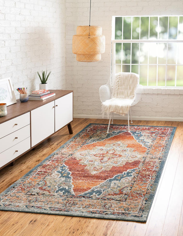 Rust Red 3' 3 x 5' 3 Isabella Rectangle Area Rug Polypropylene & Polyester Traditional Elegant Carpet for Living Rooms, Dining, Office, Dorms for Sale at Rug Engine