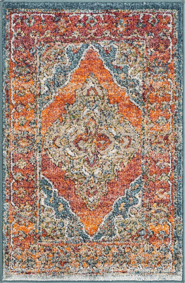 Rust Red 2' x 3' 1 Isabella Rectangle Area Rug Polypropylene & Polyester Traditional Elegant Carpet for Living Rooms, Dining, Office, Dorms for Sale at Rug Engine