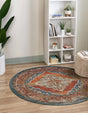 Rust Red 5' 1 x 5' 1 Isabella Round Area Rug Polypropylene & Polyester Traditional Elegant Carpet for Living Rooms, Dining, Office, Dorms for Sale at Rug Engine
