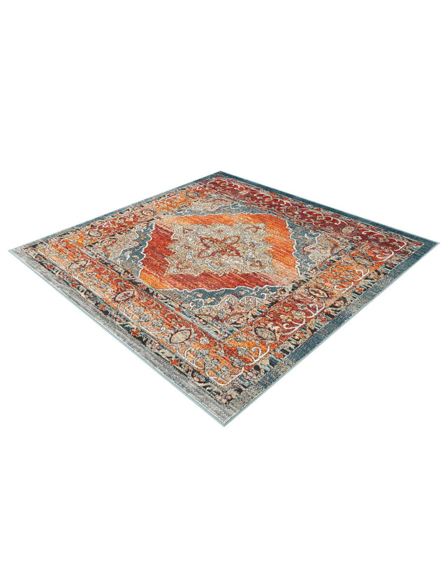 Rust Red 6' 1 x 6' 1 Isabella Square Area Rug Polypropylene & Polyester Traditional Elegant Carpet for Living Rooms, Dining, Office, Dorms for Sale at Rug Engine
