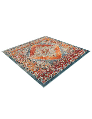 Rust Red 6' 1 x 6' 1 Isabella Square Area Rug Polypropylene & Polyester Traditional Elegant Carpet for Living Rooms, Dining, Office, Dorms for Sale at Rug Engine
