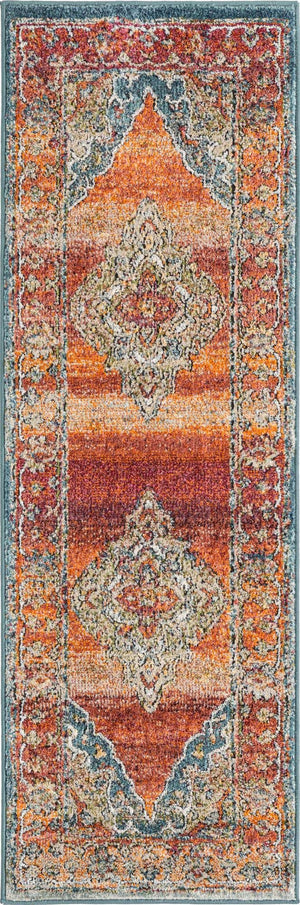 Rust Red 2' x 6' 1 Isabella Runner Area Rug Polypropylene & Polyester Traditional Elegant Carpet for Living Rooms, Dining, Office, Dorms for Sale at Rug Engine